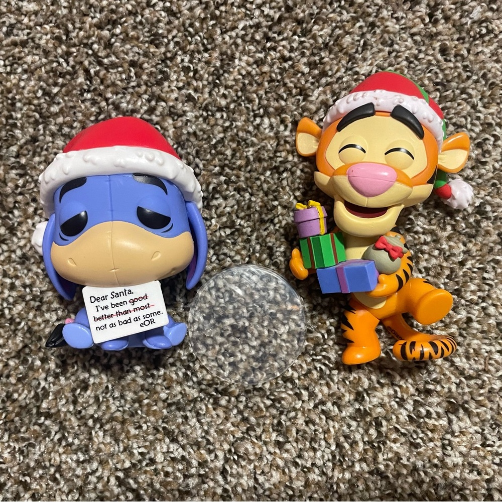 Disney Christmas Eeyore and Tigger Funko Pops